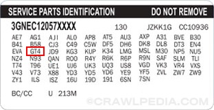 GM RPO Axle Codes